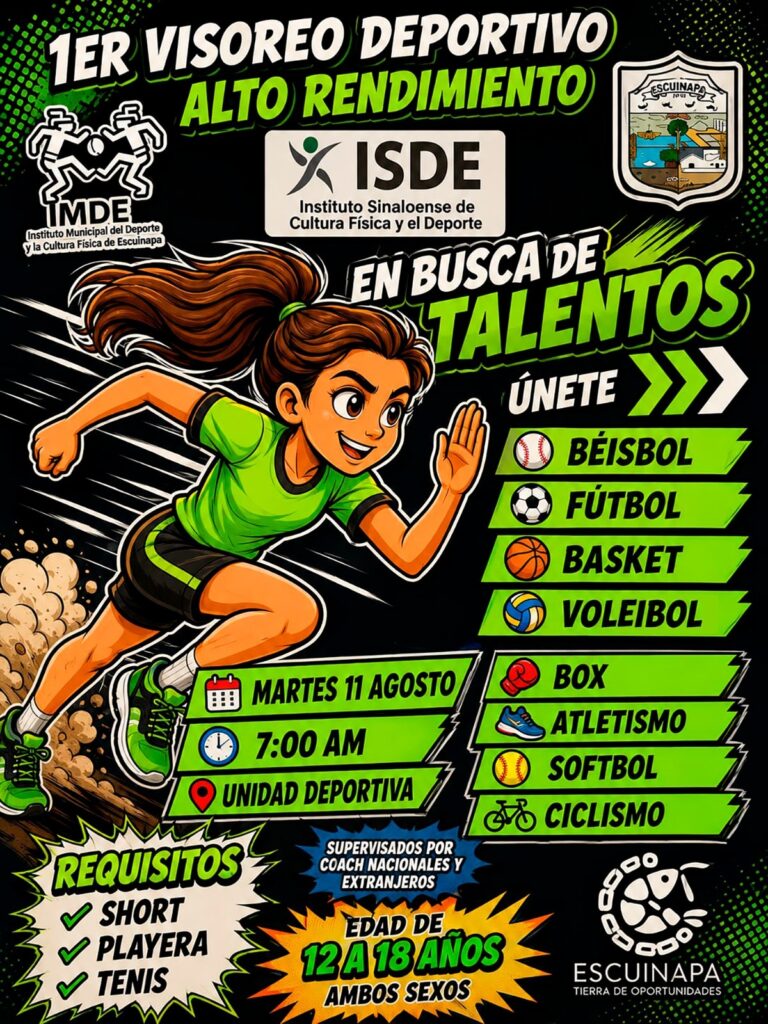 Gobierno de Escuinapa invita al Primer Visoreo Deportivo de Alto Rendimiento